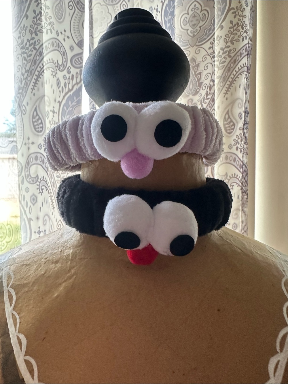 Plush Googly-Eye Headband Set for Kids - Pink & Black